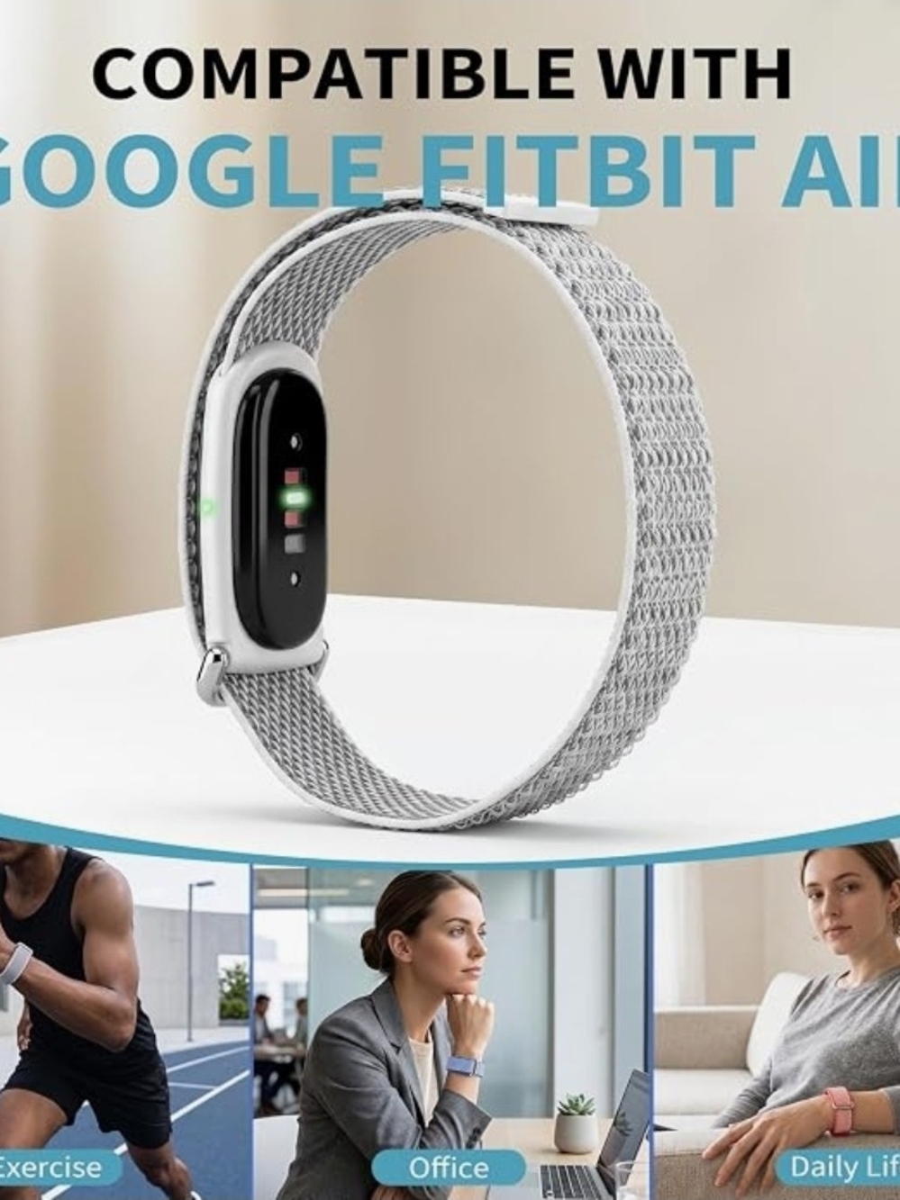 Compatible Silver Milanese Loop Band for Fitbit Air - 5-pack